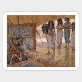 Sarai Is Taken to Pharaoh's Palace by James Tissot Sticker